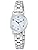 Seiko AHJD405 Women's Wristwatch, Solar, White Swarovski Dial, Full Arabic Notes, Metal Band, Hardlex AHJD405, Dial color - white, Solar White Swarovski Dial Metal Band Watch