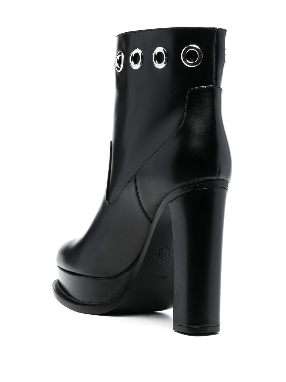 Alexander McQueen アレクサンダーMCクイーンレザーヒールアンクルブーツ - Image 2