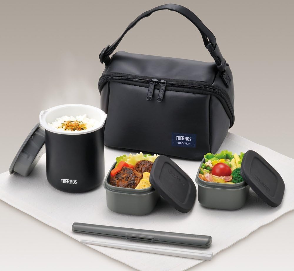 Thermos Heat Insulated Lunchbox ~0.14L Matte Black DBQ-362 MTBK