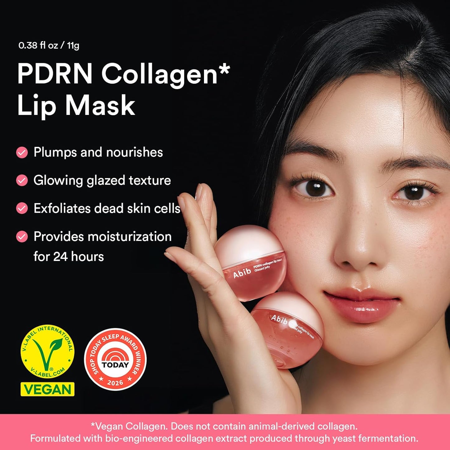Abib PDRN Mascarilla de Labios de Colágeno en Gel Brillante 11.3 ml | Mantequilla Labial Coreana, Bálsamo de Cuidado Nocturno Hidratante, Tratamiento Hidratante para Labios Escamosos y Secos