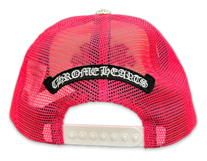 CHROME HEARTS 'HOT PINK' CEMETERY TRUCKER HAT