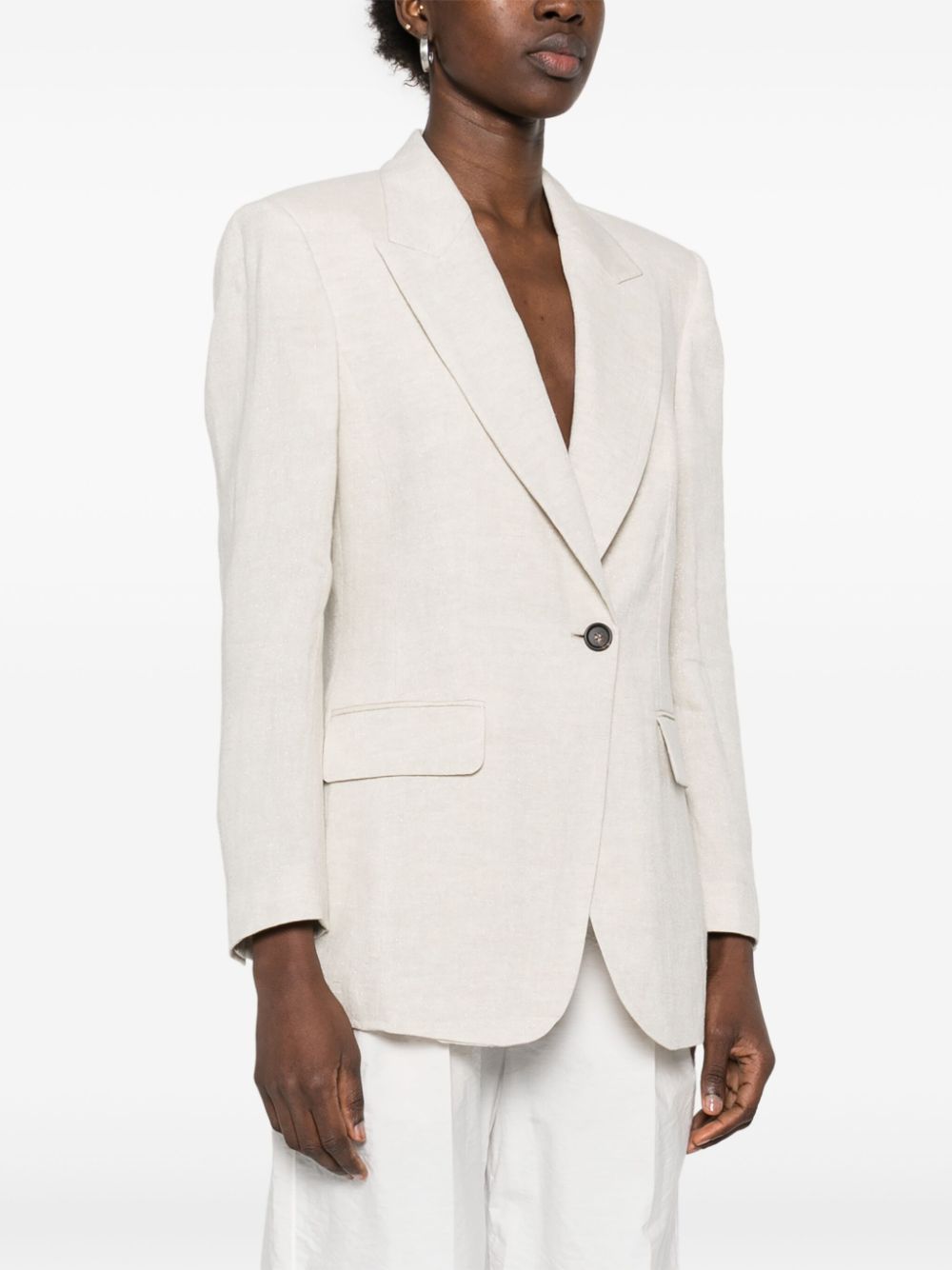Brunello Cucinelli Linenシングル胸部ジャケット - Image 2
