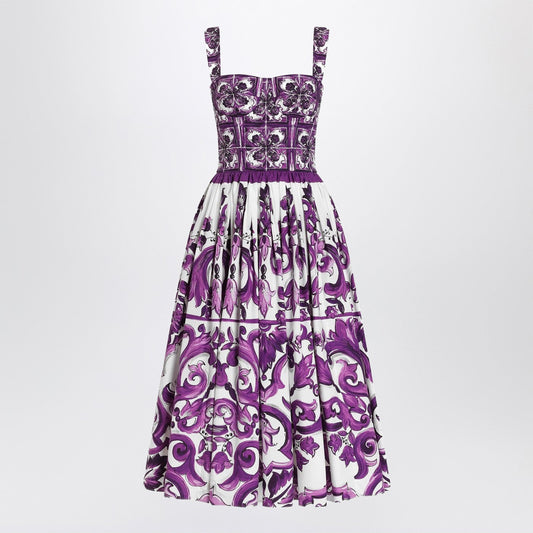 Dolce  Gabbana コットンポプリンの紫色のマジョリ版のドルチェ＆ガッバーナドレス - Image 2