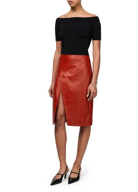 LOULOU STUDIO Ekare レザー スリットスカート - Image 2