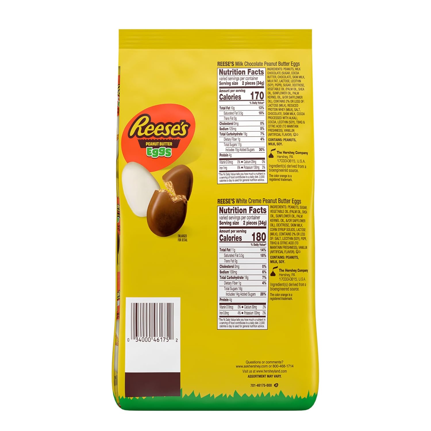 REESE'S Assorted Flavored Snack Size Peanut Butter Eggs, Candy Bag, Easter Candy, 28.8 oz
