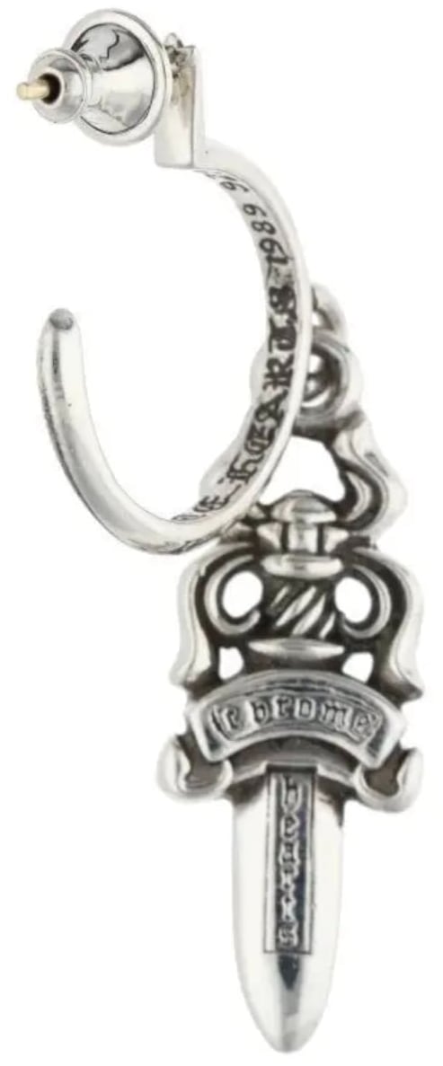 CHROME HEARTS 'DAGGER' HOOP EARRING