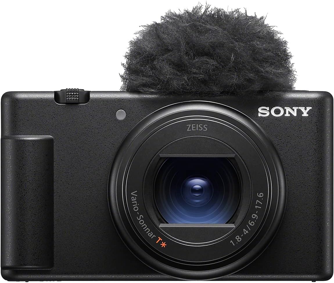 Sony ZV-1II Compact Digital Camera VLOGCAM Vlog Camera with Windscreen 18-50mm F1.8-4.0 Zoom Lens, Black ZV-1M2 B + [SanDisk Genuine Product] SanDisk QuickFlow SD UHS-I Card USB-A Reader USB 3.2 Gen1