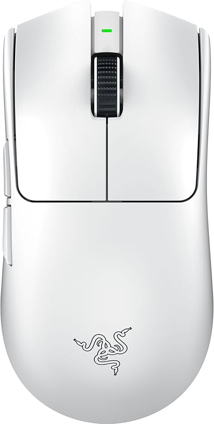 Razer Viper V3 Pro (White Edition) Gaming Mouse, Wireless, 1.9 oz (55 g), Ultra Lightweight, 2nd Generation, Razer Focus Pro, Optical Sensor, 35000DPI High Speed Wireless, Optical Mouse Switch, 6