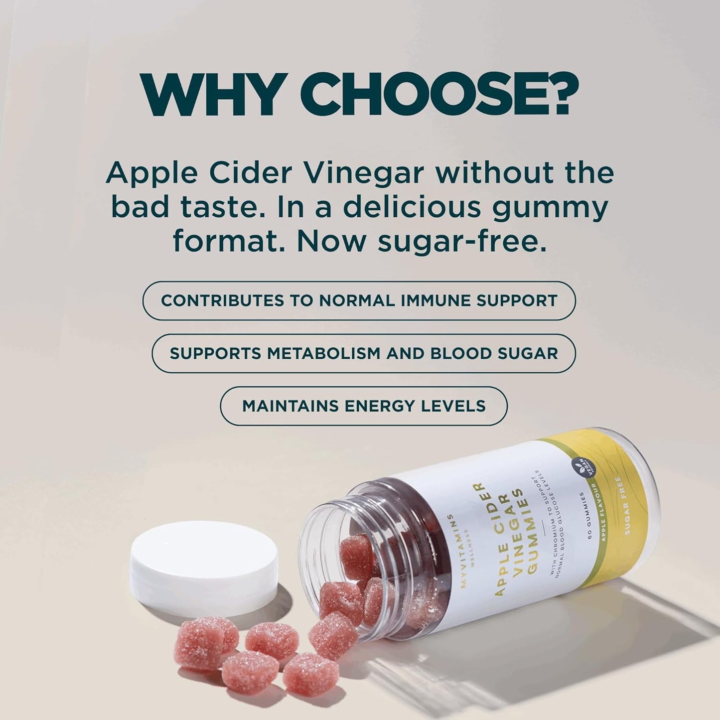 Myprotein Vinegar Gummy Supplement Apple Cider (60 Capsules), 60 Day Supply