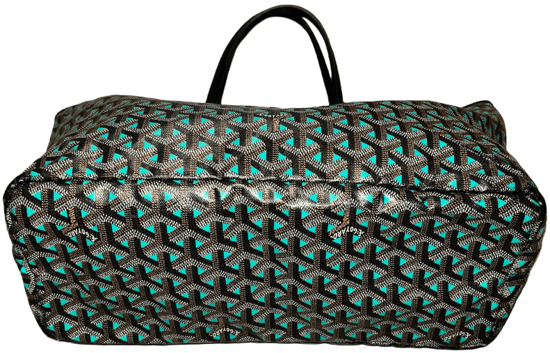 GOYARD 'BLACK/TEAL' SAINT LOUIS PM TOTE BAG