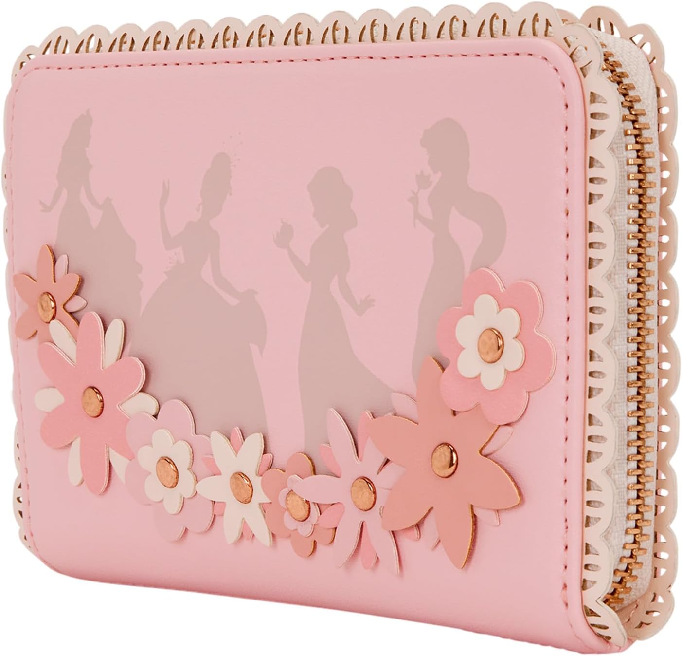 Loungefly Disney Princess - Cartera con cremallera alrededor de vidrieras