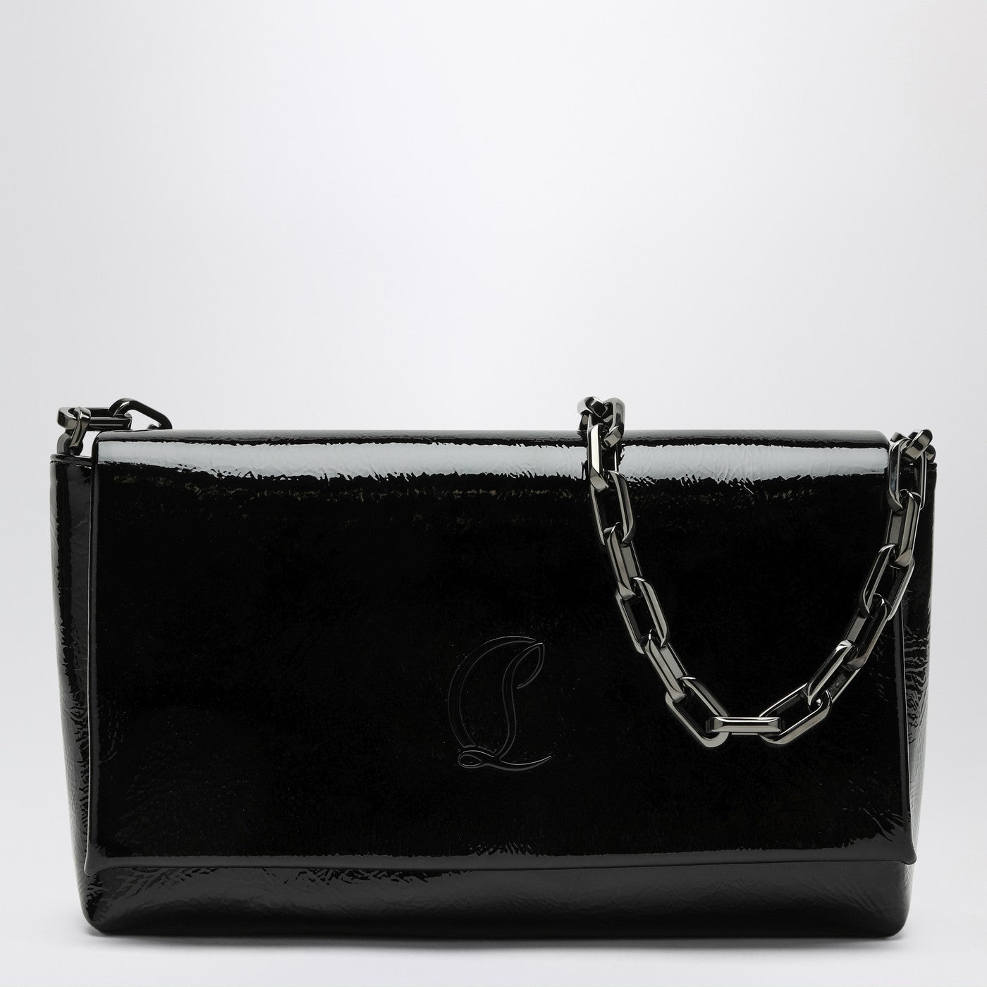 Christian Louboutin Loubi54ブラックパテントレザークラッチバッグ - Image 2