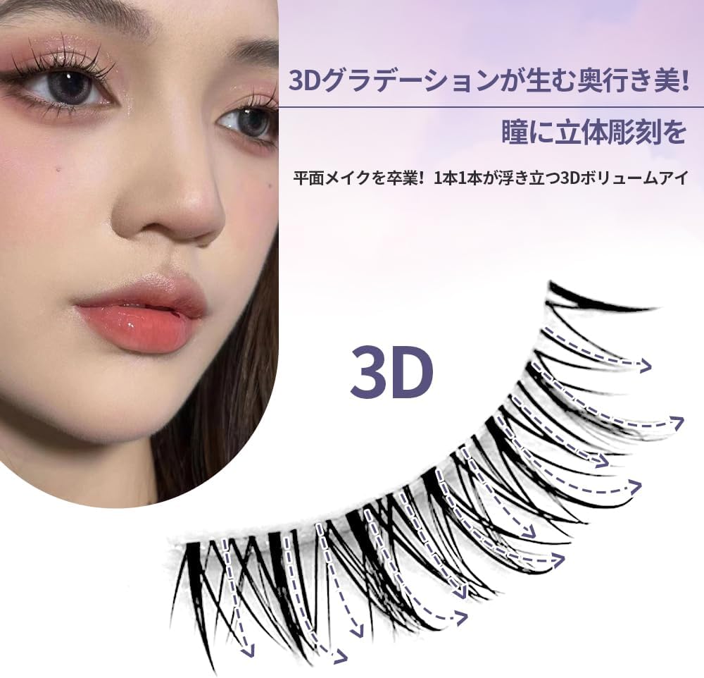 False Eyelashes, Natural, 5 Pairs Popular, Transparent Axis, Soft Core, Ultra Lightweight, Soft, Handmade, Actress Eyelashes, Cosplay Makeup (k-04)