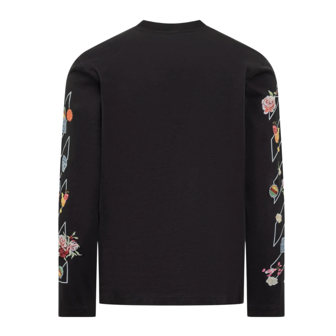 OFF-WHITE 'BLACK' FLORAL LONGSLEEVE TEE