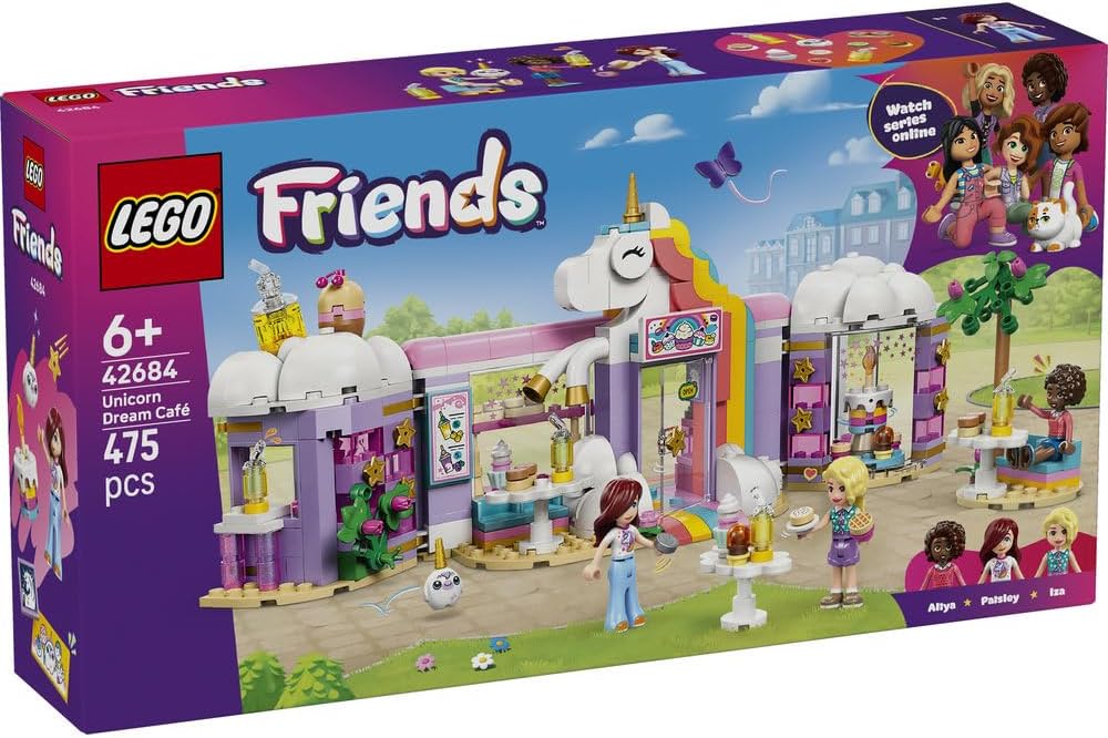 Lego 42684 Friends Unicorn Cafe Toy, Birthday Present, Block, Educational, Girls, Boys, Kids, 6, 7, 8, 9, Interior, Stylish, Pretend Play, Pretend Play