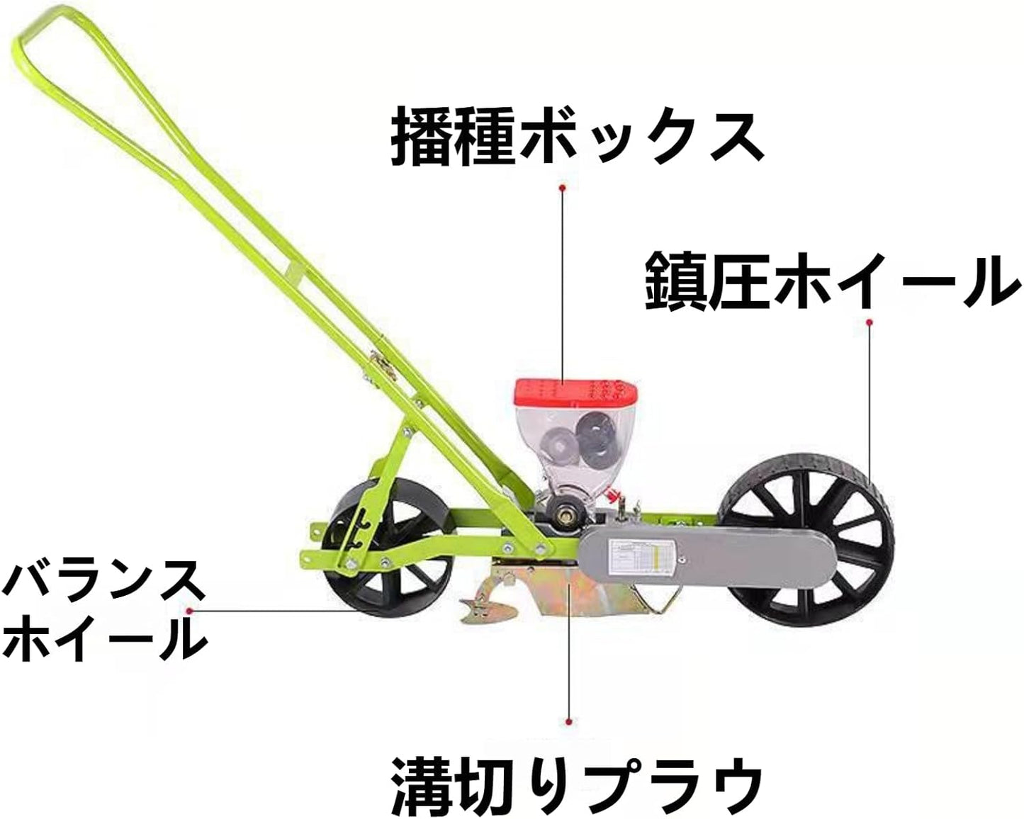種まき機 種まきツール 手押し式野菜播種機 植物ツール 播種用道具 ハンド移植器 ハンドプランター 農機具 頑丈設計 労力節約 白菜 ほうれん草 セロリ 大根 一粒・多粒対応 農業用 家庭菜園 多機能 (A)