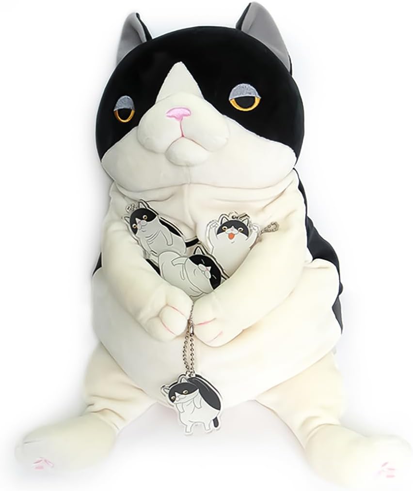 Shinada Global Mochi Neko Acrylic Keychain Pinch BK/WH MNAK-0068T