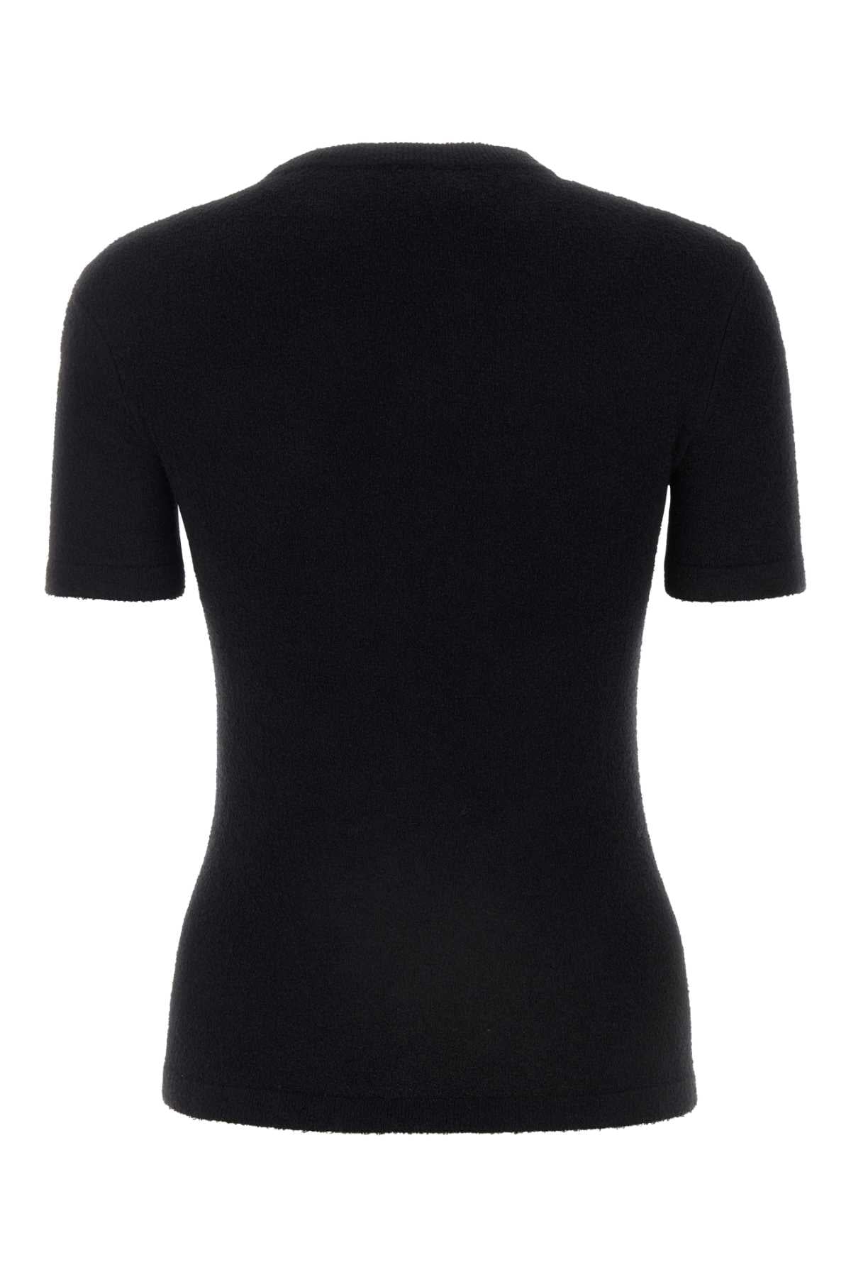 Balenciaga バレンシアガブラックテリーファブリックTシャツ - Image 2