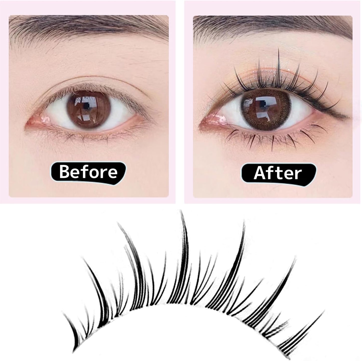 10 Pairs False Eyelashes Natural Transparent Axis Bunch Natural [False Eyelashes] - [False Eyelashes] Natural Design - [False Eyelashes Natural] - Natural Eyelashes Effect [False Eyelashes Natural] -