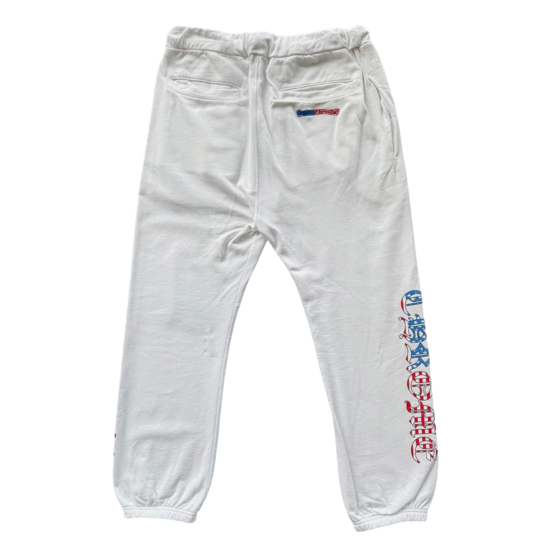 CHROME HEARTS MATTY BOY 'USA' WHITE SWEATPANTS