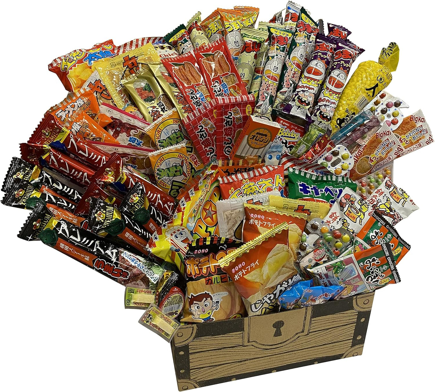 Assorted Dagashi, Popular, 55-piece Set, Treasure Box Box, Fun Set, Bulk Purchase, Adult Purchase, Dagashi Set, Dagashi Shop, Father's Day, Gift, Present