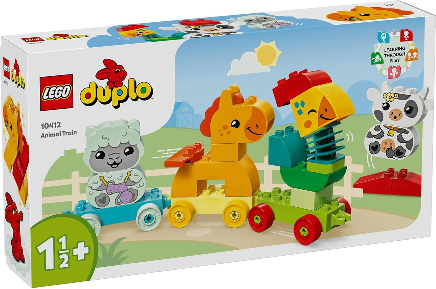 LEGO 10412 Duplo First Duplo Animal Train Toy, Present, Blocks, Toddlers, Babies, Boys, Girls, Children, 1–3 Years Old
