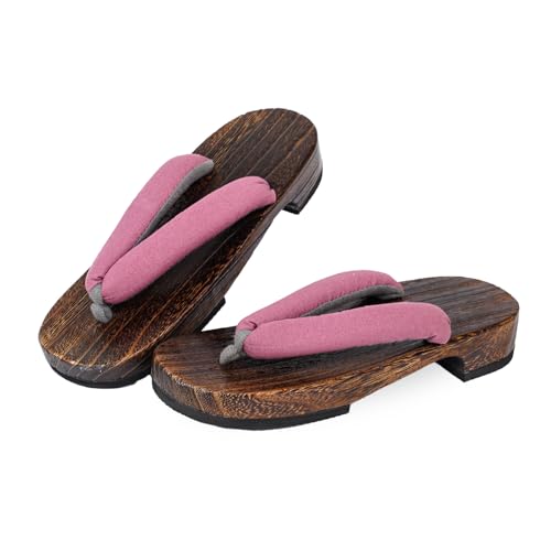 Amemari Women's Yukata Clogs, Large Size, Yukata Clogs, Size 2L (9.4 - 10.2 inches (24.0 - 26.0 cm), Summer, Cotton Linen, Plain Thong, No Pain, Thick Thong, Fluffy Thong, Large Size, Wide, Women's