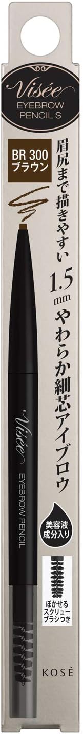 Visee Riche BR300 Eyebrow Pencil S, Unscented, Brown, 0.002 oz (0.06 g), Qty: 1