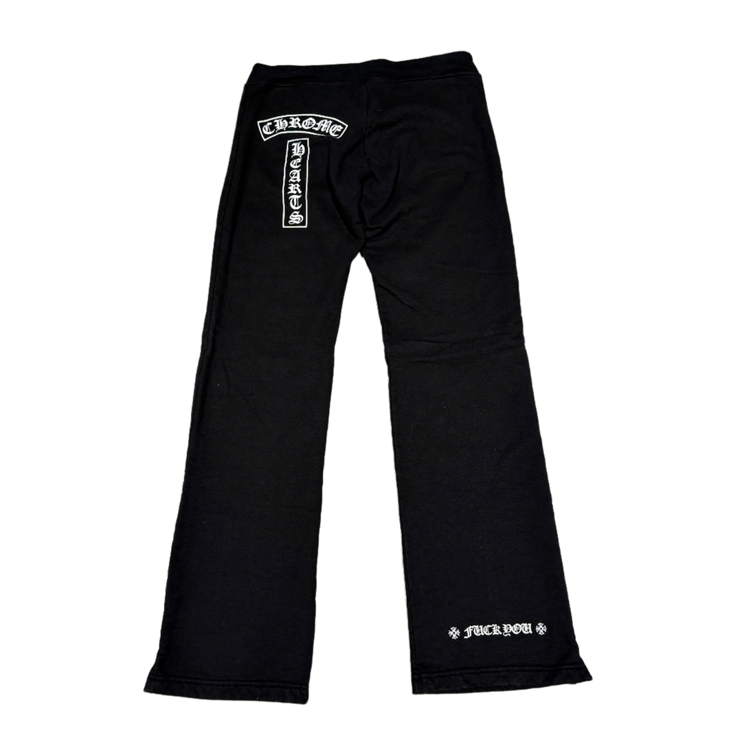 CHROME HEARTS 'T BAR F YOU' BLACK SWEATPANTS