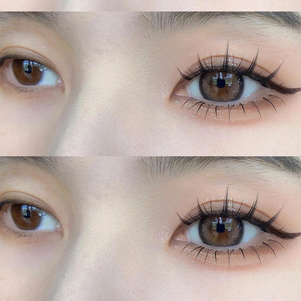 MENGJIESHANGPIN False Eyelash Extensions, Natural Parts, SNS Devil, C Curl, False, Matsueku, Genuine Product, Easy for Beginners, Halloween, Cosplay, Korea (Deep Devil)