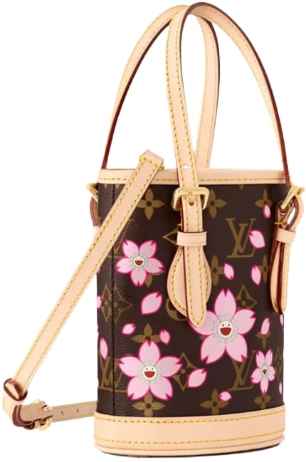 LOUIS VUITTON X TAKASHI MURAKAMI NANO BUCKET SAKURA BROWN