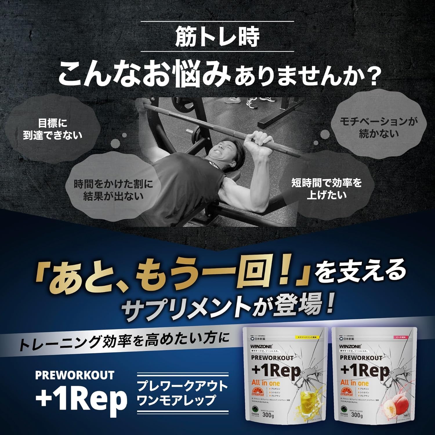 Nihon Shin Pharmaceutical WINZONE Pre-Workout, Creatine, Citrulline, Arginine, Vitamin, Caffeine, Beta-Alanine, Energy Drink Flavor, 10.6 oz (300 g), Muscle Training