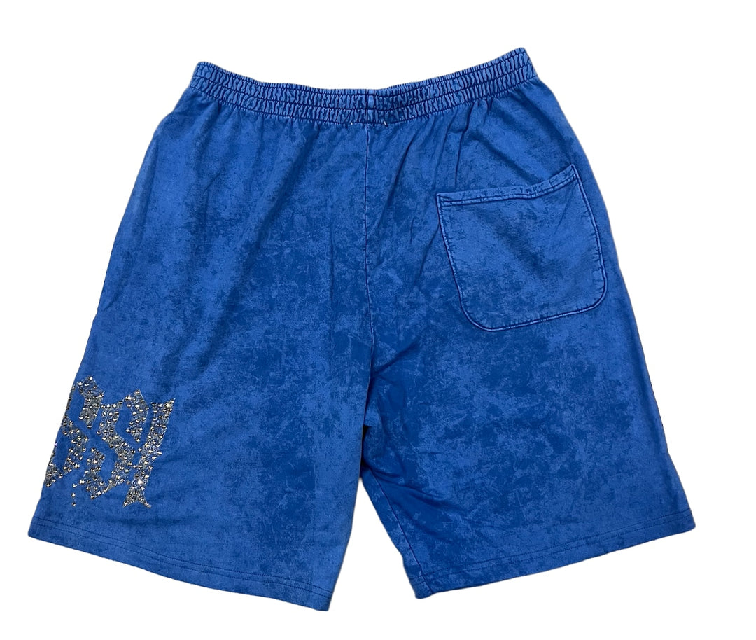 BOSSI 'BLUE AND GOLD' RHINESTONE SHORTS