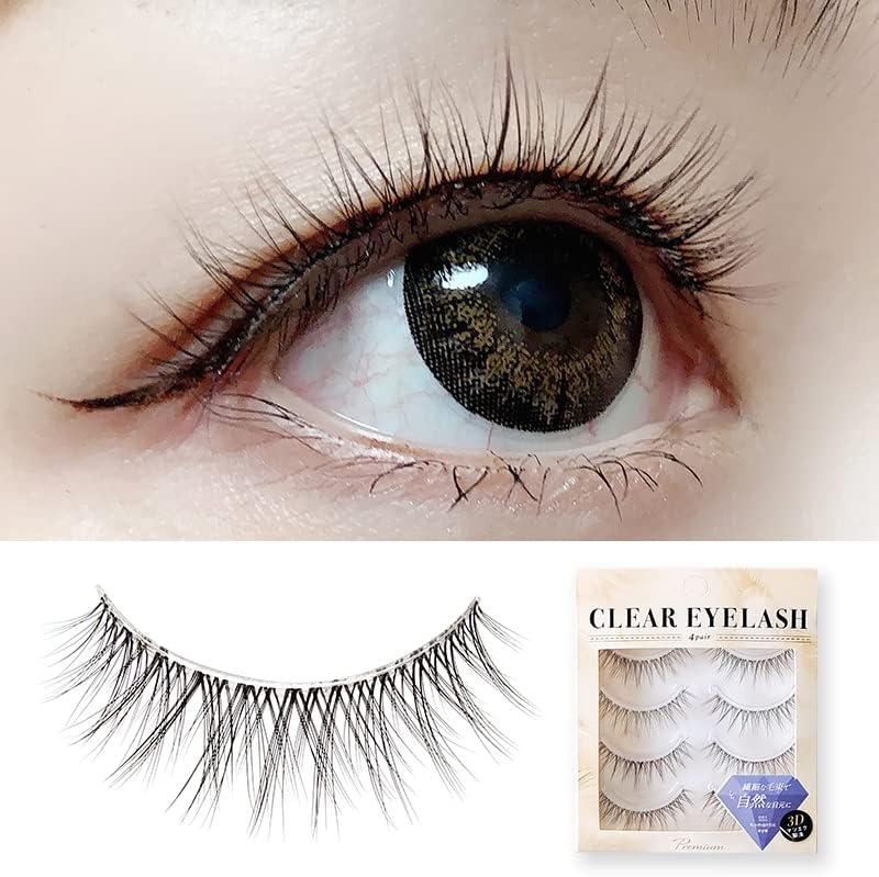 CLEAR EYELASH 4 Pairs Natural False Eyelashes (Marantic Eye)