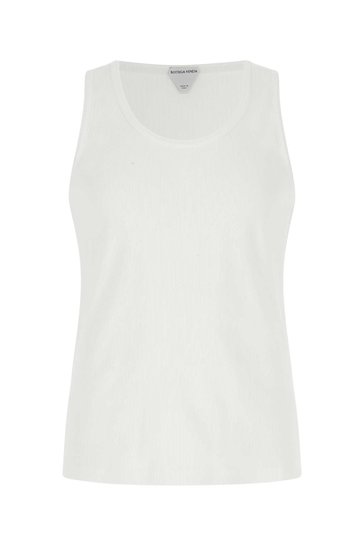 Bottega ボッテガベネタホワイトストレッチコットンタンクトップ - Image 2