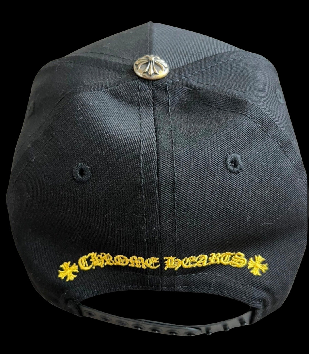 CHROME HEARTS 'BLACK/YELLOW' 6 PANEL BLACK BASEBALL HAT