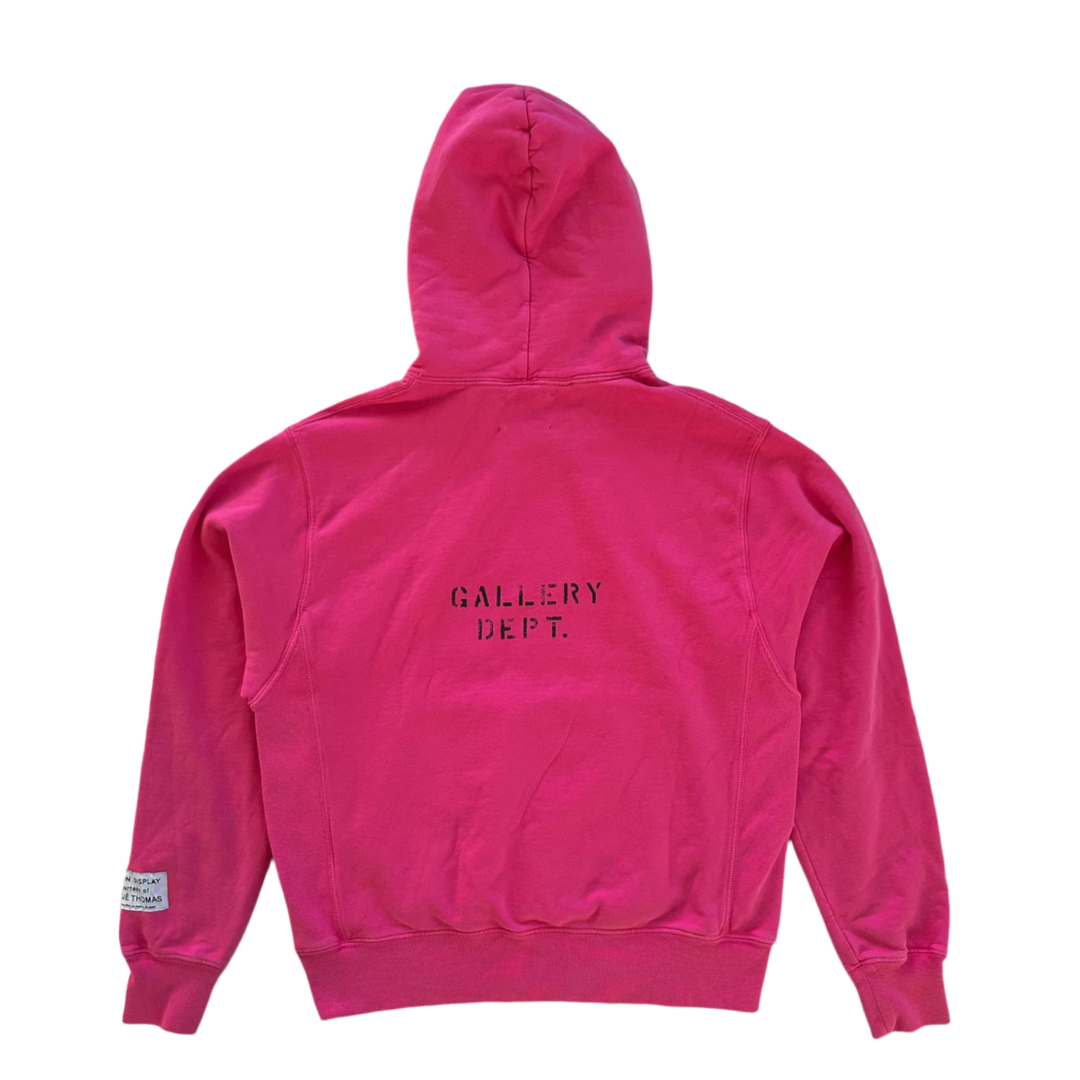 GALLERY DEPT. 'YELLOW LOGO' PINK HOODIE