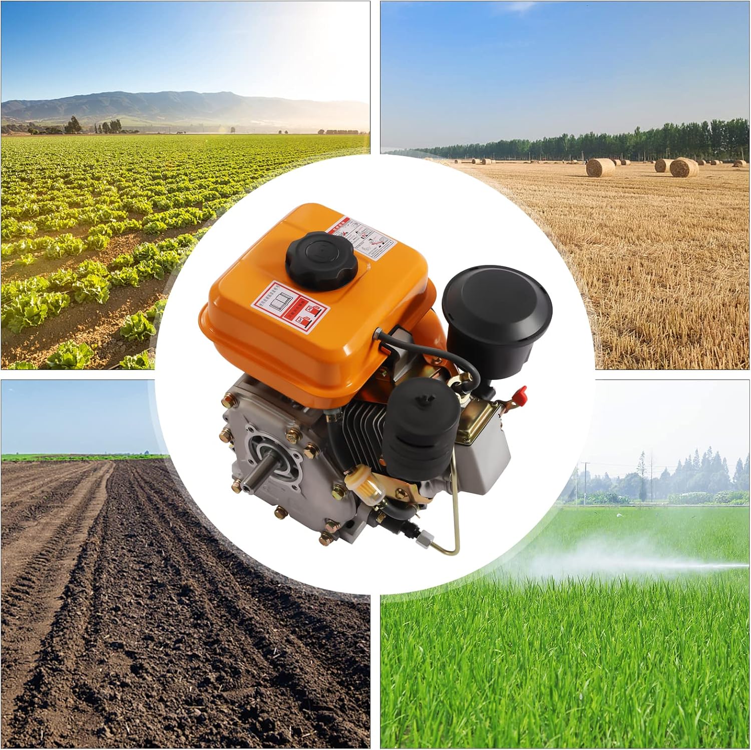 Futchoy 196CC 4-Stroke 3HP Black Diesel Engine Single Cylinder Portable Generator