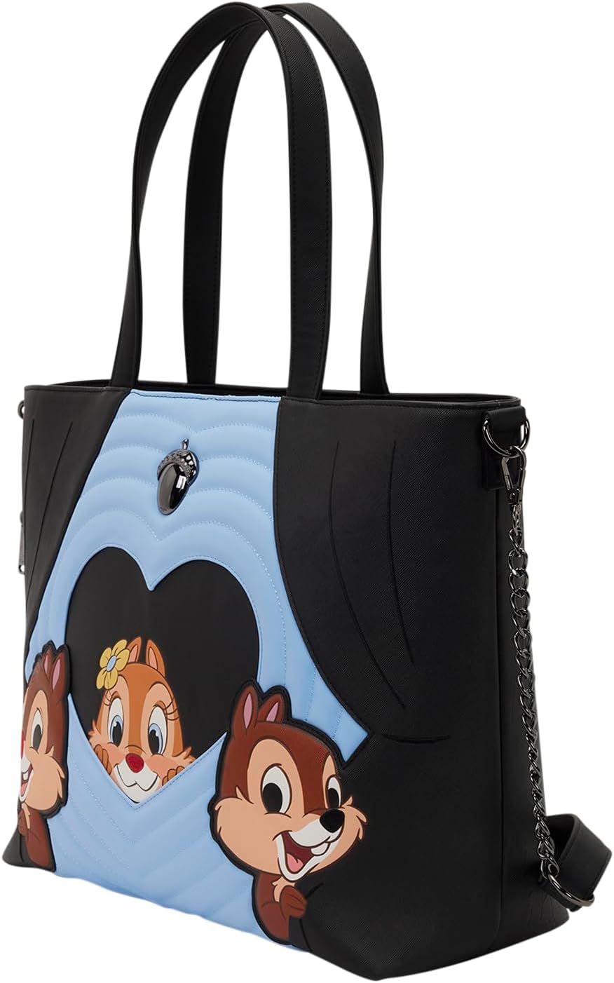 Loungefly Chip 'n' Dale Two Chips & a Miss - Bolsa de mano con bolsa para monedas