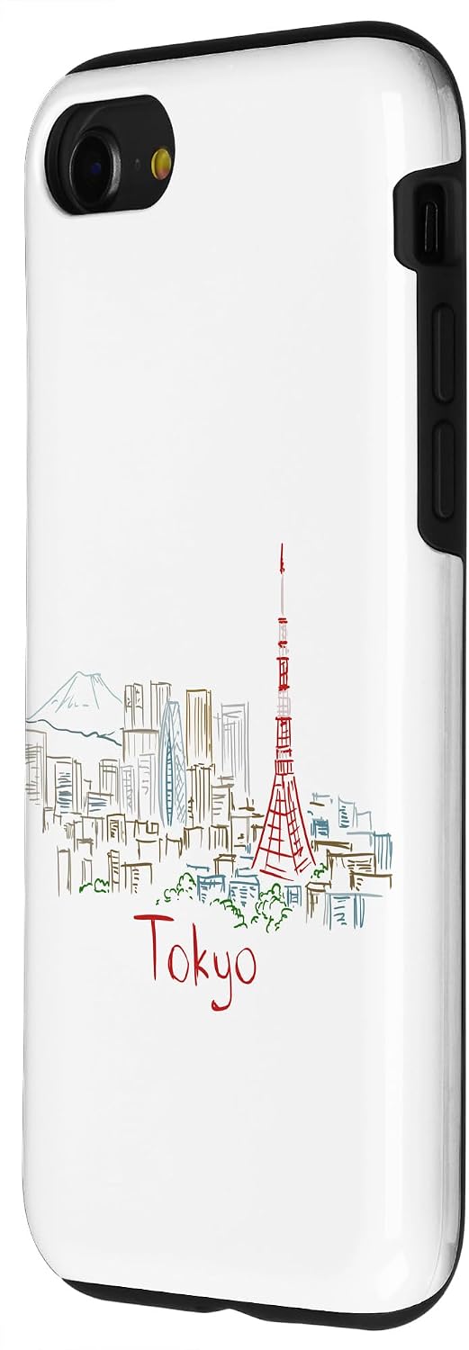 東京 日本 旅行 お土産 パノラマ 都市 ランドマーク ギフト スマホケース iPhone SE (2020) / 7 / 8 用