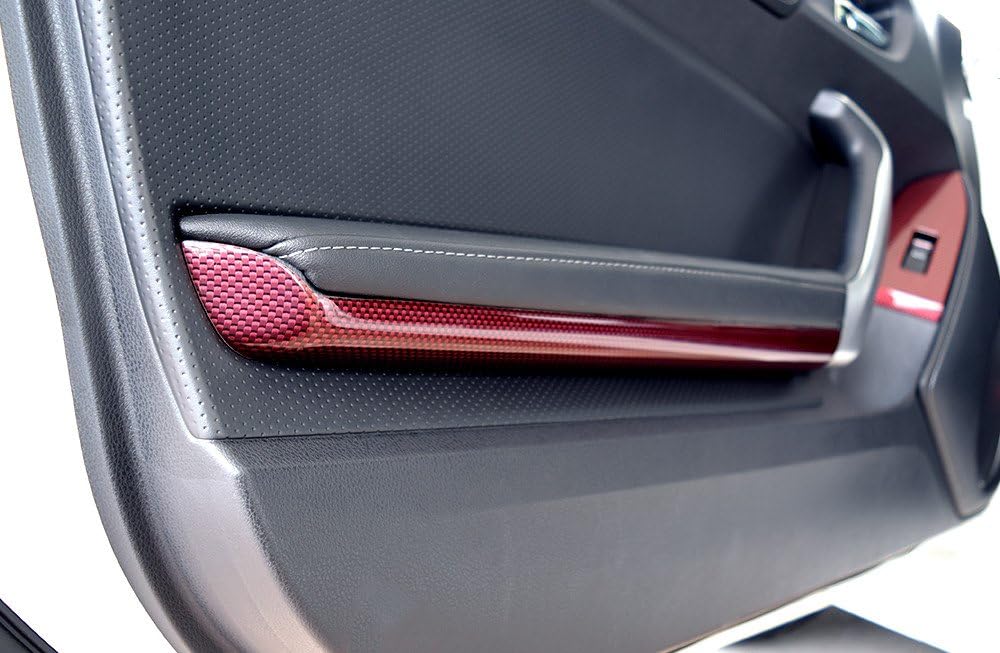 SecondStage Toyota 86 Early / Late Door Handle Panel Under, Red Carbon T334D1R