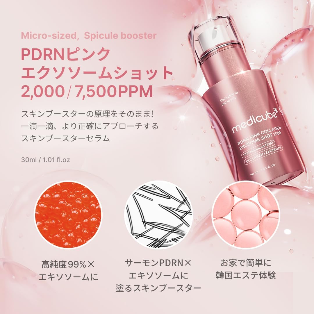 Medicube PDRN Pink Exosome Shot 2000 Needles To Paint Serum Pores Hari Lead Introduction Solution Korean Cosmetics Serum