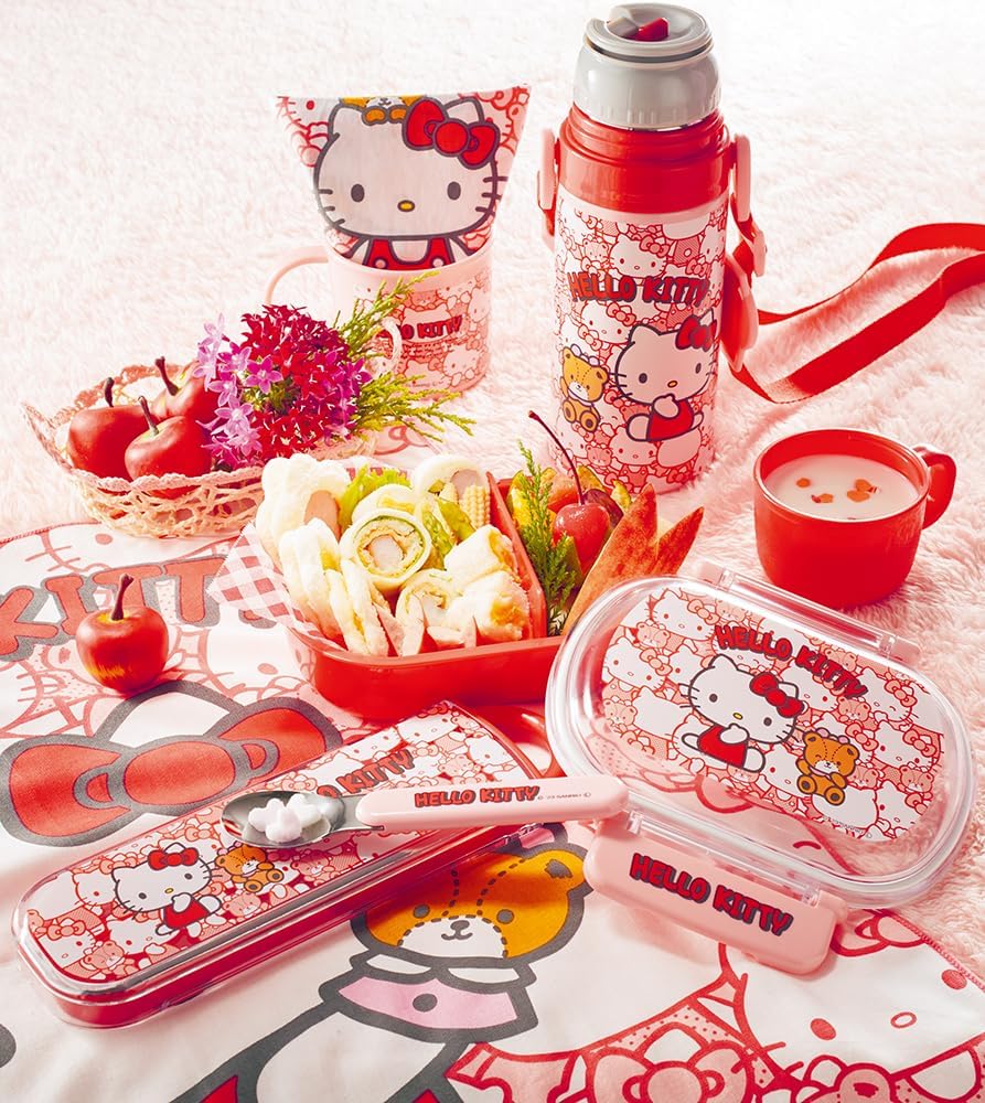 Skater SKDC3-A Children's Stainless Steel Water Bottle, 2-Way Direct Drinking, 14.2 fl oz (420 ml), Cup Drinking, 11.8 fl oz (350 ml), Sanrio, Hello Kitty, Kid-friendly Lightweight Type, For Girls,
