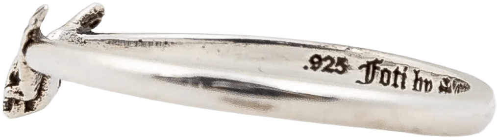 CHROME HEARTS 'FOTI WINGS' SILVER BUBBLEGUM RING