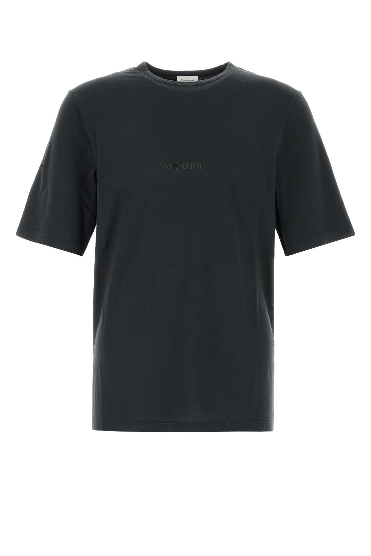 Saint セントローランチャコールコットンTシャツ - Image 2