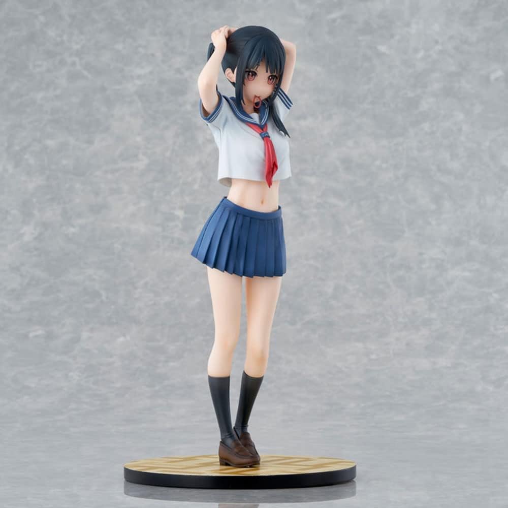 Anime Figure Kantoku Sailor Fukuno no Manaka JK Middle School Service Girl Wife Figure Removable Clothes Cute Double Ponytail Loli Hot Girl Statue Cartoon Character Boxed Toy Model 28cm