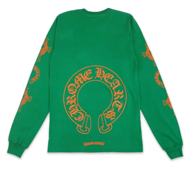 CHROME HEARTS 'ORANGE HORSE SHOE' LONGSLEEVE TEE