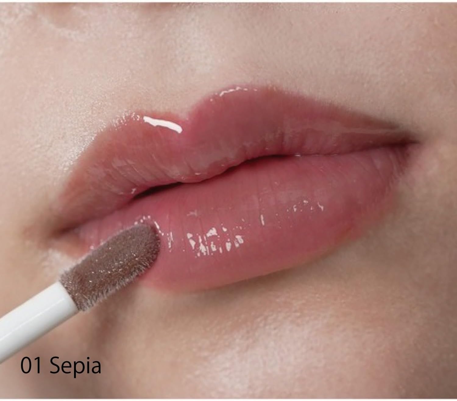 Celvoke Moist Lip Drop 01 Sepia Clear Type Lip Gloss, Naturally Derived, Moisturizing, Plump Effect, Pink Mauve