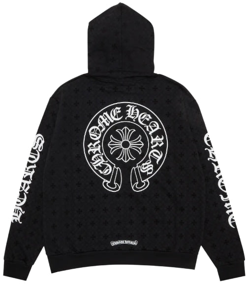 CHROME HEARTS 'BLACK' MONOGRAM VERTICAL LOGO HOODIE