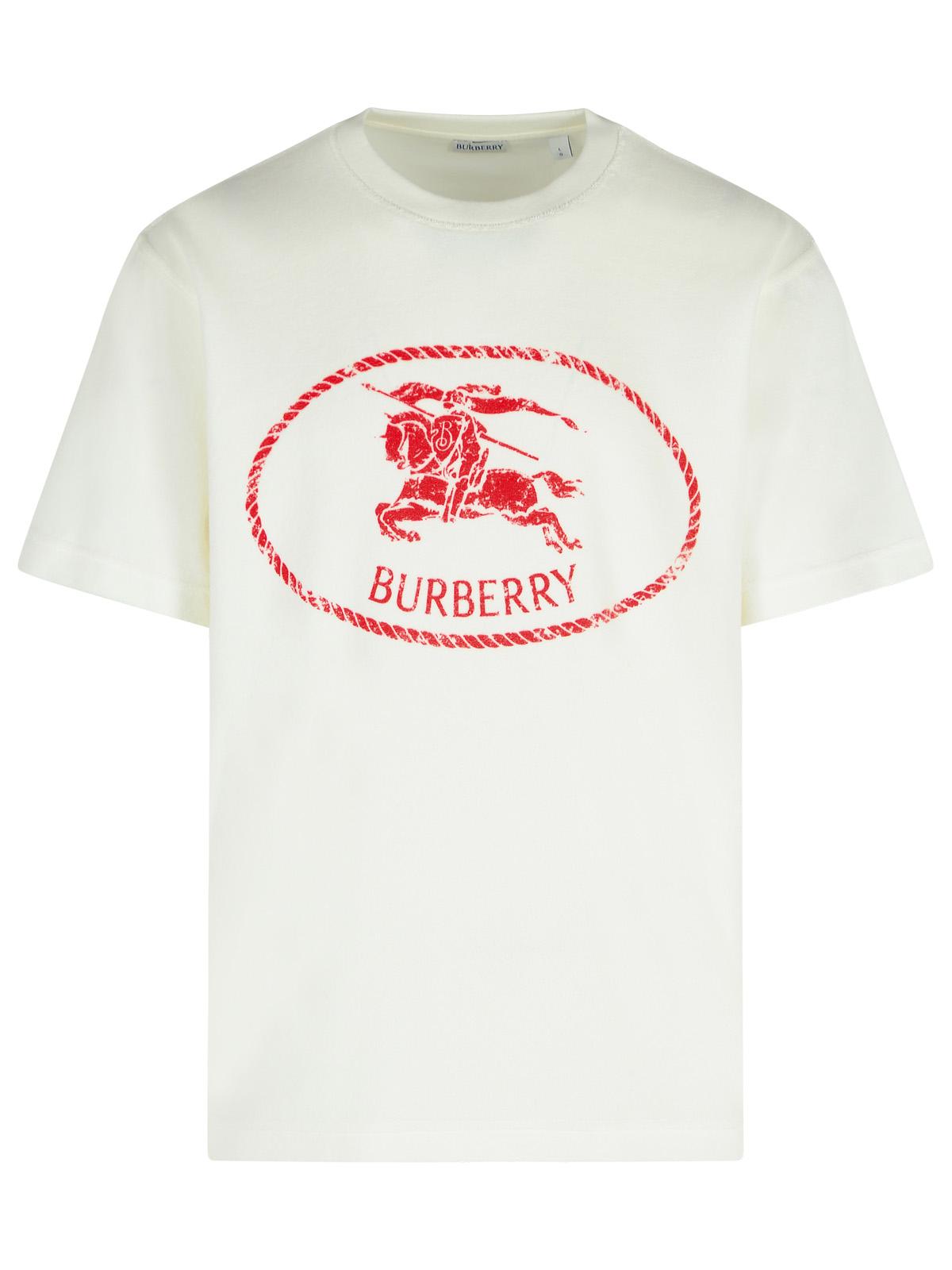 Burberry バーバリーホワイトコットンブレンドTシャツ - Image 2
